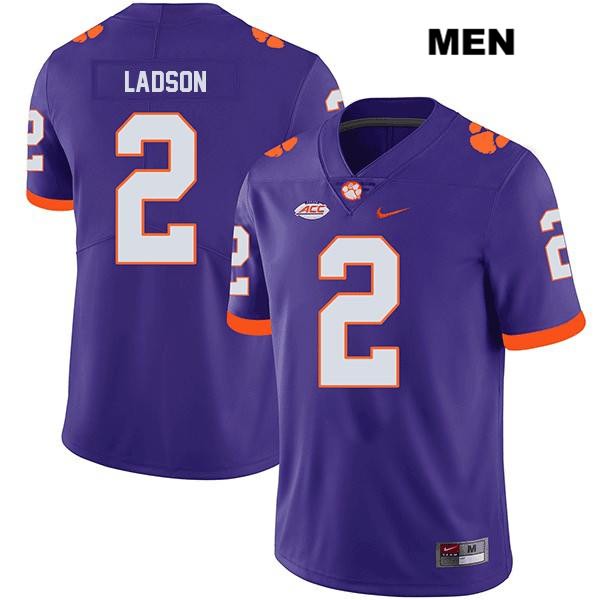 Men's Clemson Tigers #2 Frank Ladson Jr. Stitched Purple Legend Authentic Nike NCAA College Football Jersey QCM6046HT